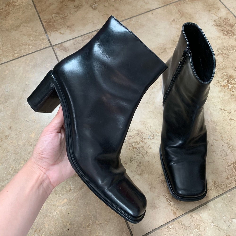 VIA SPIGA square toe leather ankle boots size 7.5 womens - Picture 2 of 6